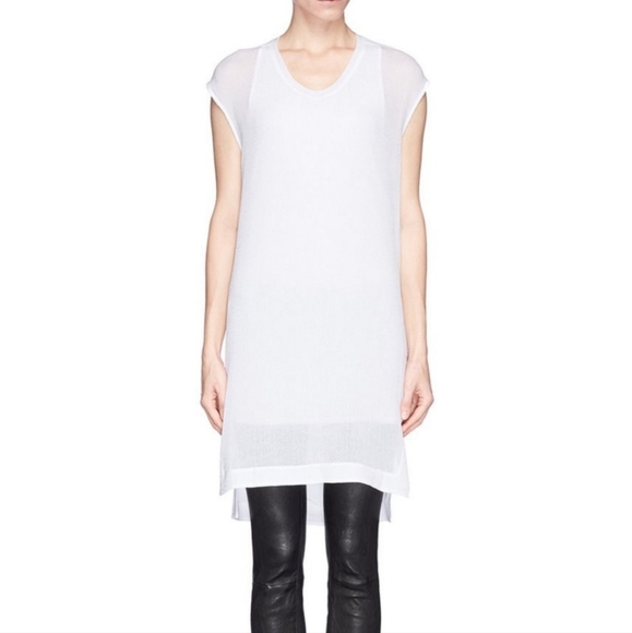 Helmut Lang Swift White Dress with Draped Back - Picture 1 of 10